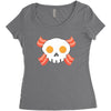 Bacon Egg Skull Women's Triblend Scoop T-shirt