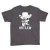 outlaw cow boy motor bike Youth Tee