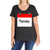 title of day of the week sunday thursday day of the week Ladies Curvy T-Shirt