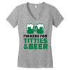 st. patrick's day titties and beer Women's V-Neck T-Shirt