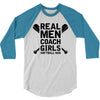 Real Men Coach Girls Softball Dad 3/4 Sleeve Shirt