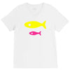 big fish little fish cardboard box V-Neck Tee