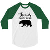 Daddy Bear - Baby Bear Custom Name 3/4 Sleeve Shirt