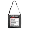 funny stag night checklist, ideal gift, christmas present Adjustable Strap Totes