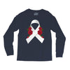 lung cancer white ribbon Long Sleeve Shirts