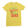 pizza christmas humor Ladies Fitted T-Shirt