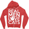 real men love cats (4) Zipper Hoodie