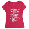 drink wine &amp; watch christmas movies Women's Triblend Scoop T-shirt
