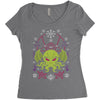 Merry Cthulhu Christmas Ugly Cool T shirts Women's Triblend Scoop T-shirt
