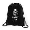stay puft and carry on Drawstring Bags