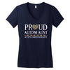proud autism aunt Women's V-Neck T-Shirt