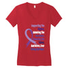 supporting the fighter, admiring the survivors, honoring the taken Women's V-Neck T-Shirt