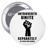 introverts unite separately in your own homes black Pin-back button