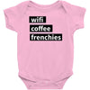 wifi, coffee, frenchies Baby Bodysuit