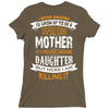 Super Cool Mother Of A Freaking Awesome Granddaughter Ladies Fitted T-Shirt