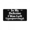In My Defense I Was Left Unsupervised License Plate