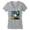 Totoro Van Gogh Parody Women's V-Neck T-Shirt