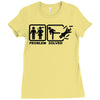 problem solved Ladies Fitted T-Shirt