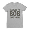 bicause im bob Ladies Fitted T-Shirt