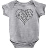 men's love heart outline valentine's day t shirt Baby Onesie