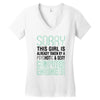 girl already taken by psychotic computer engineer Women's V-Neck T-Shirt