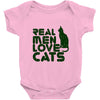 real men love cats, funny quote Baby Onesie