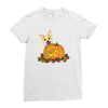 corgi pumpkin Ladies Fitted T-Shirt