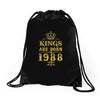 kings are born in 1988 Drawstring Bags