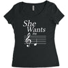 she wants the d black Women's Triblend Scoop T-shirt