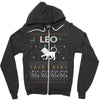 leo christmas ugly sweater Zipper Hoodie
