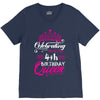 Celebrating With the 4th Birthday Queen V-Neck Tee