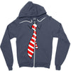 tie Zipper Hoodie