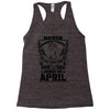 Never Underestimate Dog Rescuer Who Was Born April Racerback Tank