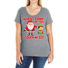 touch my elf christmas fun and naughty Ladies Curvy T-Shirt