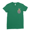 Cat Pocket Ladies Fitted T-Shirt