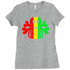 rasta skull and crossbones reggae dub club rave Ladies Fitted T-Shirt