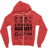 Born In August Zipper Hoodie