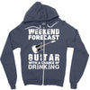 weekend forcast guitar with a chance of drinking Zipper Hoodie
