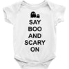 say boo and scary on 2 Baby Bodysuit