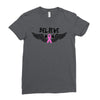 angel wing believe breast cancer Ladies Fitted T-Shirt