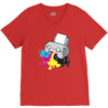 puker printer V-Neck Tee