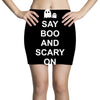 say boo and scary on Mini Skirts