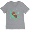 brown sleep V-Neck Tee
