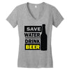save water drink beer (2) Women's V-Neck T-Shirt