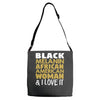 melanin african american woman Adjustable Strap Totes
