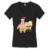 spongebob squarepants and patrick christmas Women's V-Neck T-Shirt