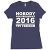 nobody for president try freedom anarchy Ladies Fitted T-Shirt