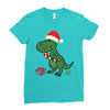 christmas dinosaur Ladies Fitted T-Shirt