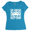 space alien qr code Women's Triblend Scoop T-shirt