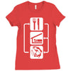 v2 eat sleep fish Ladies Fitted T-Shirt
